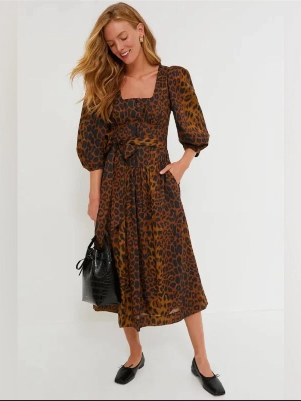 Tuckernuck Graciela Dress Leopard Midi Dress Size 4